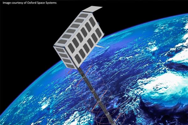 The WISCER project uses shoebox-sized satellites known as CubeSats. Photo: Oxford Space Systems

 